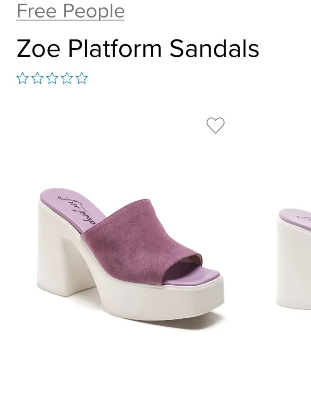 Free People - Zoe Platform Sandals - White, Purple - 10